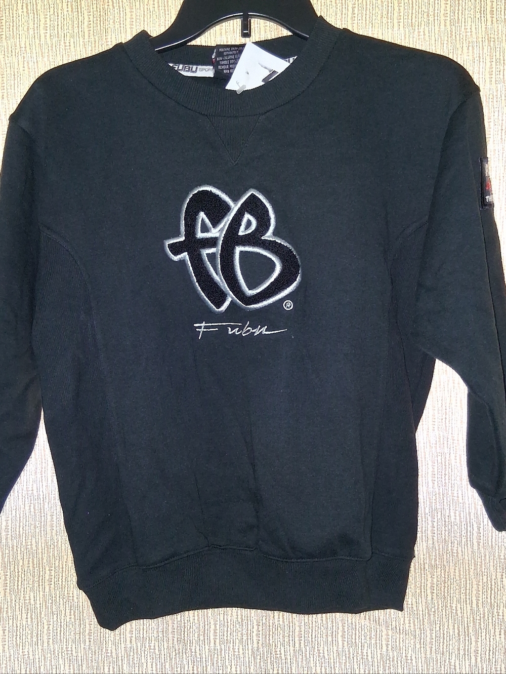 FUBU The Collection Black Logo Crewneck Sweatshirt Boys Size L/7